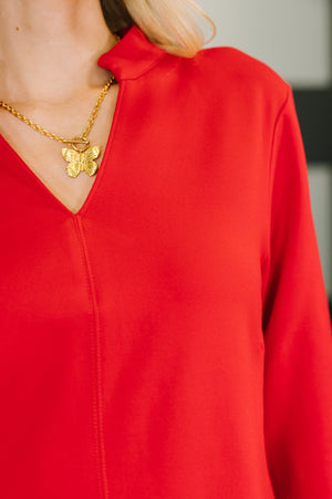 Portfolio Quarter Sleeve Dress in Red by Dear Scarlett