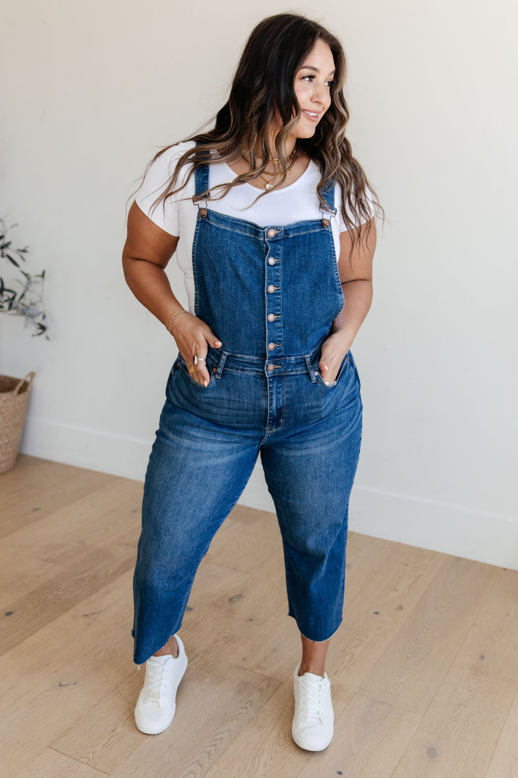 Judy Blue High Rise Crop Wide Leg Denim Overalls