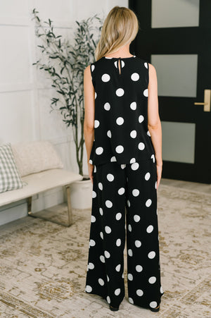 Pristine Condition Top and Bottom Polka Dot Set
