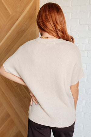 Relaxing Away Dolman Sleeve Knit Top in Taupe