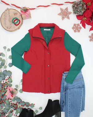 PREBOOK Remy Zip Up Vest - Red