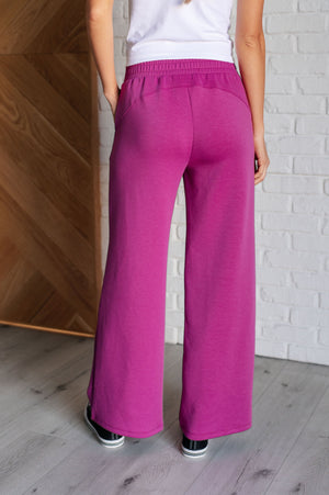 Resort Travel Wide Leg Scuba Pant in Magenta by Dear Scarlett