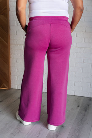 Resort Travel Wide Leg Scuba Pant in Magenta by Dear Scarlett