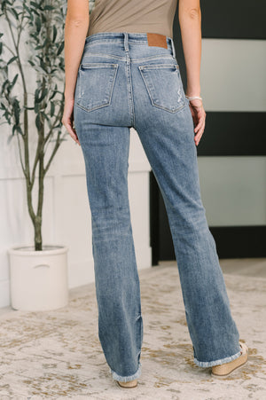 Judy Blue High Waist Bootcut with Fray Hem Jeans