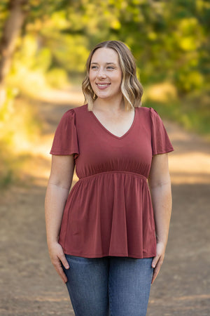 Emery Ruffle Top - Marsala by Michelle Mae