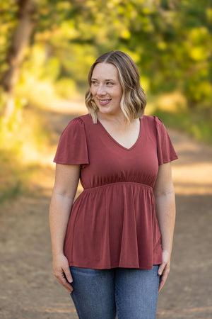 Emery Ruffle Top - Marsala by Michelle Mae