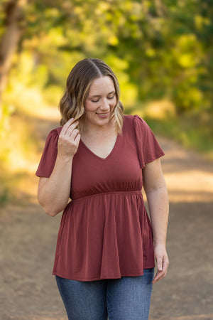 Emery Ruffle Top - Marsala by Michelle Mae