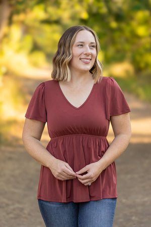 Emery Ruffle Top - Marsala by Michelle Mae