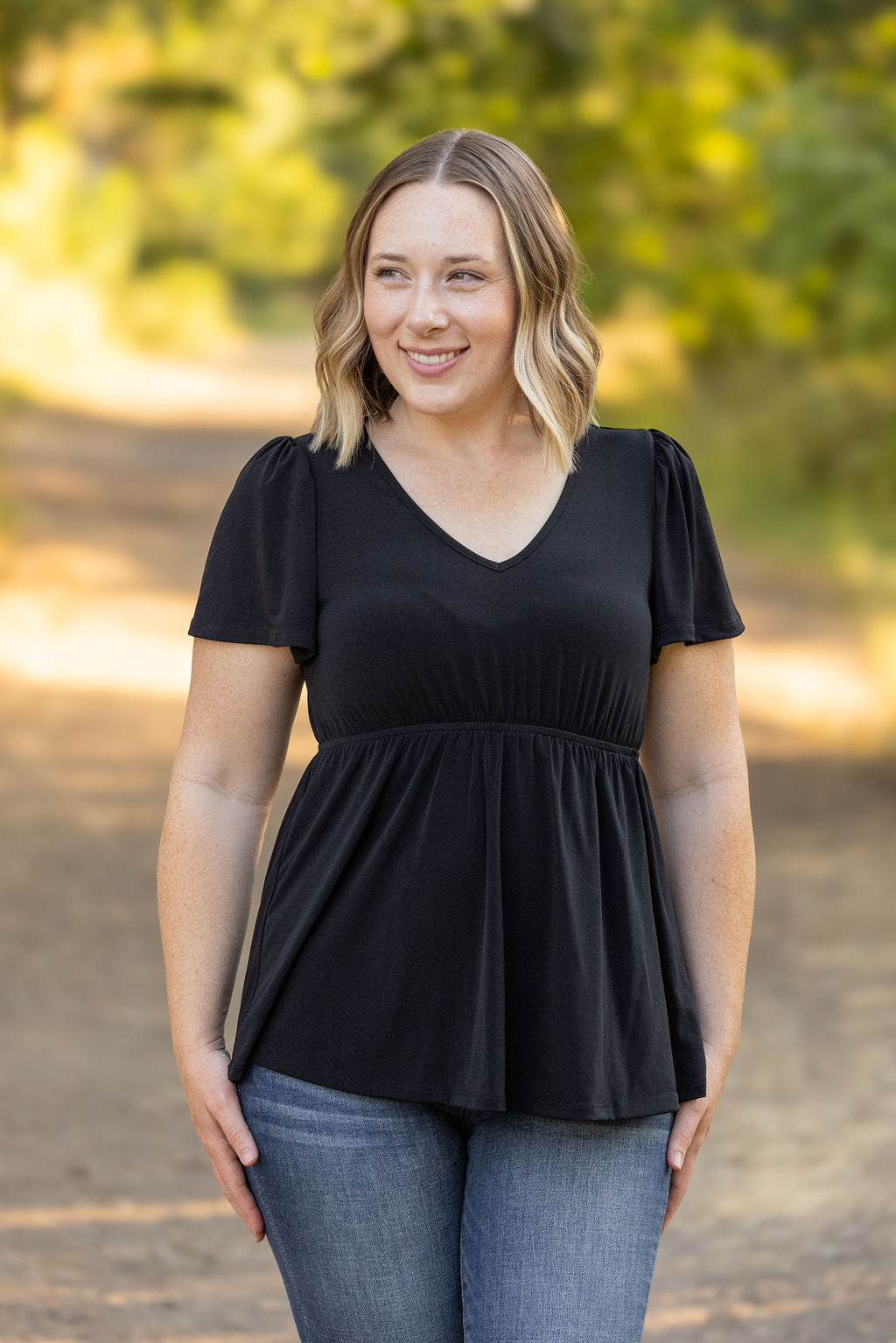 Emery Ruffle Top - Black by Michelle Mae