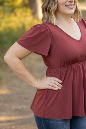 Emery Ruffle Top - Marsala by Michelle Mae