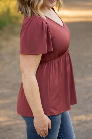 Emery Ruffle Top - Marsala by Michelle Mae