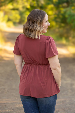 Emery Ruffle Top - Marsala by Michelle Mae