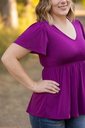 Emery Ruffle Top - Purple by Michelle Mae