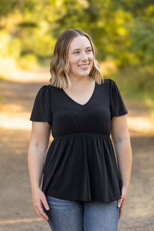 Emery Ruffle Top - Black by Michelle Mae