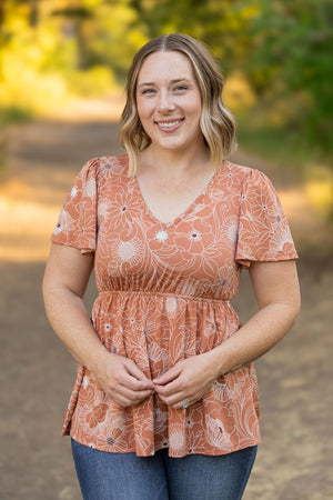 Emery Ruffle Top - Cocoa Floral by Michelle Mae