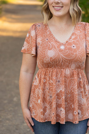 Emery Ruffle Top - Cocoa Floral by Michelle Mae