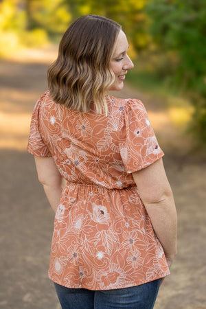 Emery Ruffle Top - Cocoa Floral by Michelle Mae