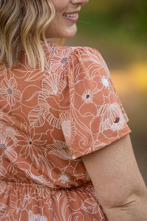 Emery Ruffle Top - Cocoa Floral by Michelle Mae