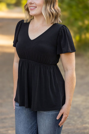 Emery Ruffle Top - Black by Michelle Mae