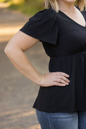 Emery Ruffle Top - Black by Michelle Mae