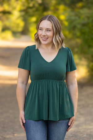 Emery Ruffle Top - Hunter Green by Michelle Mae