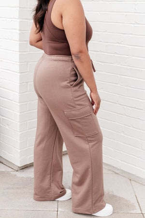 Run, Don't Walk Cargo Sweatpants in Smokey Brown by Rae Mode