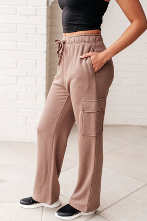 Run, Don't Walk Cargo Sweatpants in Smokey Brown by Rae Mode