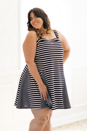 Sail With Me Striped Dress - Plus
