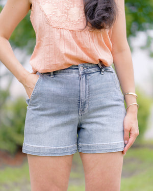Judy Blue High Waist Sunny Days Trouser Jean Shorts