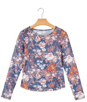 Floral Print Scoop Neck Mesh Top - 3 colors