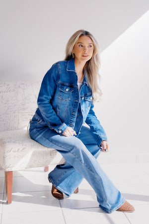 RISEN Sea Spray Frayed Hem Denim Jacket