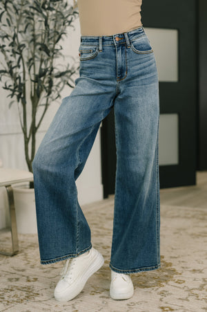 Judy Blue High Waist Retro Wide Leg Jeans
