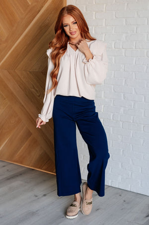 Magic Wide Leg Crop Pants in Navy