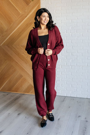 Simple Solution Knit Set in Wine