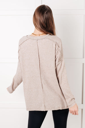 Zenana Simply Basic Ribbed Hacci Sweater in H Mocha