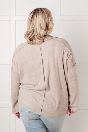 Zenana Simply Basic Ribbed Hacci Sweater in H Mocha