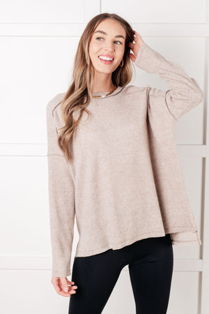 Zenana Simply Basic Ribbed Hacci Sweater in H Mocha