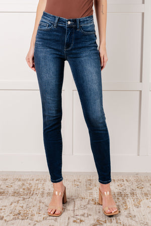 Judy Blue High Waist Dark Wash Brushed Thermal Skinny Jeans