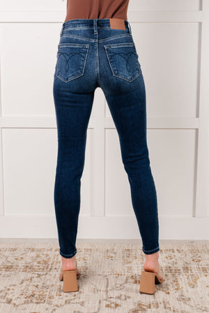 Judy Blue High Waist Dark Wash Brushed Thermal Skinny Jeans