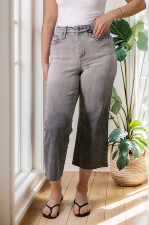 Judy Blue High Waist Smokeshow Wide Leg Cropped Jeans