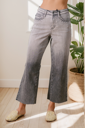 Judy Blue High Waist Smokeshow Wide Leg Cropped Jeans