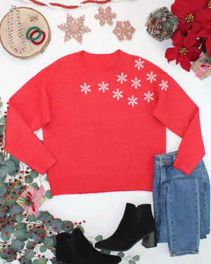 PREBOOK Winter Snowflake Sweater - Red