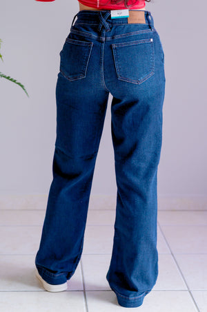 Judy Blue High Waist Trouser Wide Leg Jeans Regular