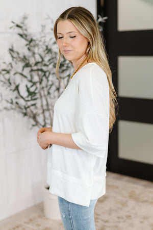 Zenana Stay On Top Relaxed Tee in Off White