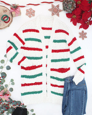 PREBOOK Christmas Striped Cardigan