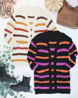 Fall Striped Cardigan by Michelle Mae