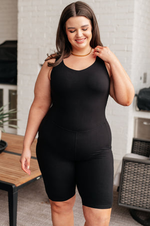 Sun Salutations Body Suit in Black by Rae Mode