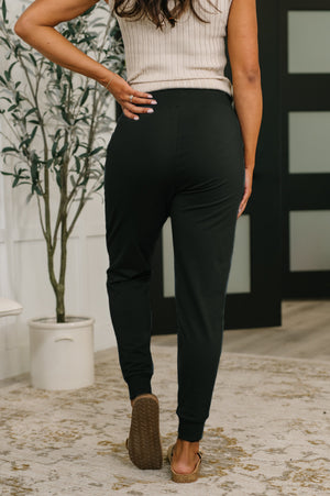 Sweat It High Waisted Joggers in Black