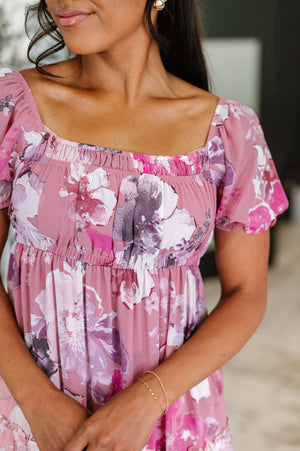 Sweetheart Club Square Neck Floral Dress