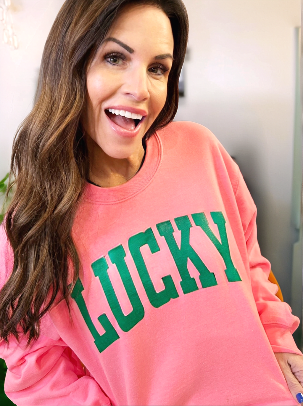 Pink & Green Lucky Sweatshirt